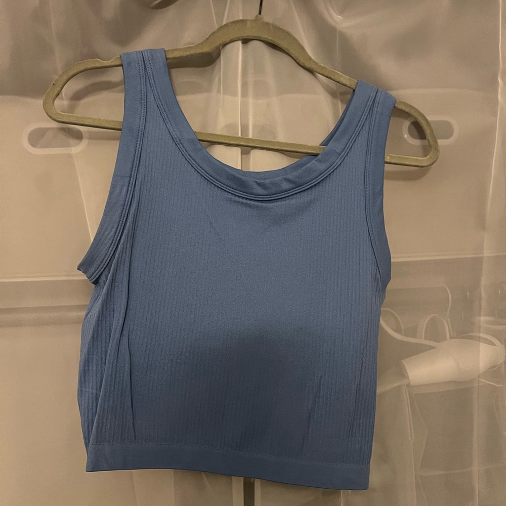 Urban Outfitters Blue Ribbed Crop Top